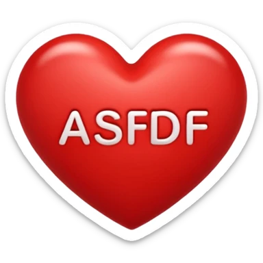 heart emoji with the word 'Asdf' sticker