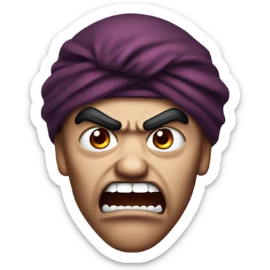 Angry vampire with turban and fangs sticker