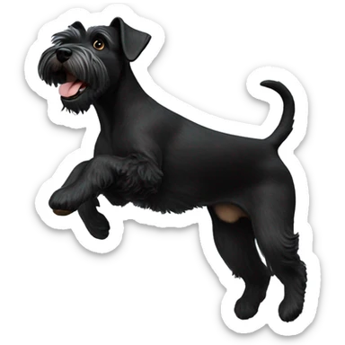black miniature schnauzer jumping sticker