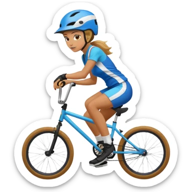 BMX rider woman with helmets sticker