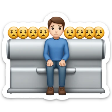 Waiting in long line  sticker