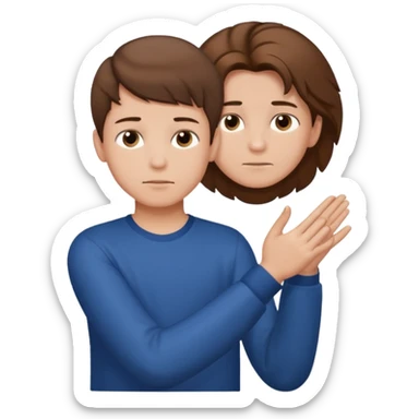 Like the left hand in horizontal and one hand bows with respect boy sticker