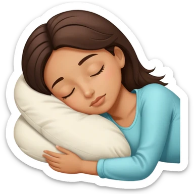 Brunette girl sleeping sticker