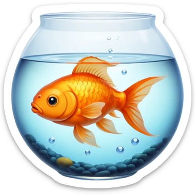 Goldfish in a fish bowl sticker