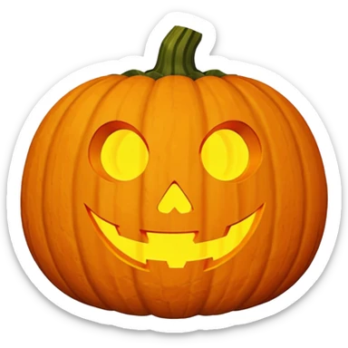 Jack-o’-Lantern – Carved pumpkin with glowing face sticker