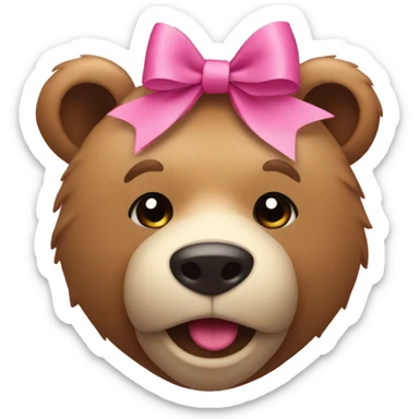 bear with a pink bow sticker