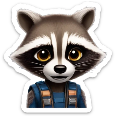 rocket racoon from guardians of the galaxy sticker