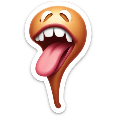 Tongue sticking out with it nervous drop sticker