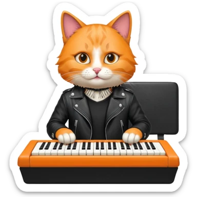 rockstar cat who plays keybord sticker