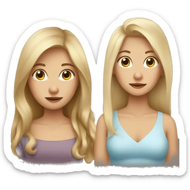 Long Brown hair woman, long Blonde hair woman, baby boy sticker