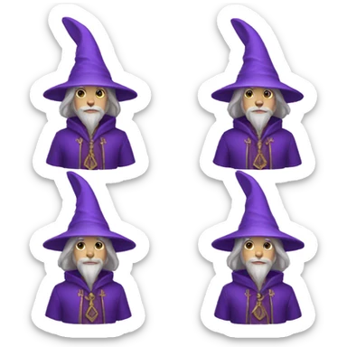 rabbit wizard purple clothes sticker