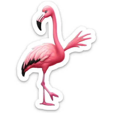 A tap dancing flamingo sticker