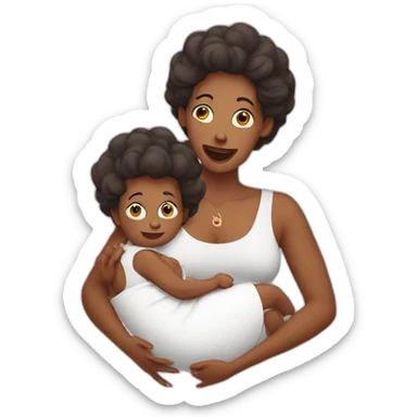 Crazy mother with one baby sticker