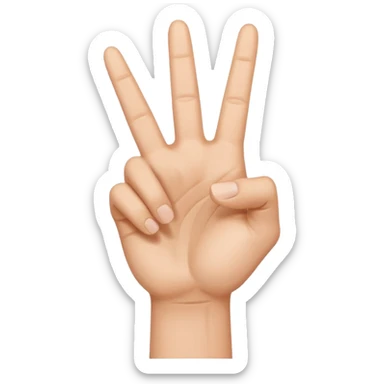 Hand making V sign backwards sticker