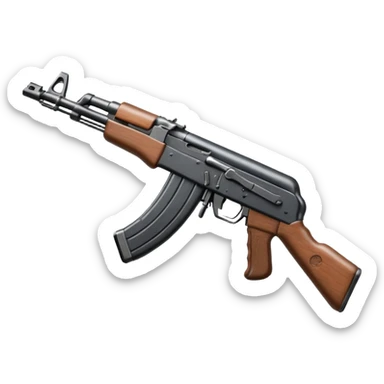 Ak 47 gun emoji in realestic and tilt it with some angle look more realestic like real gun sticker
