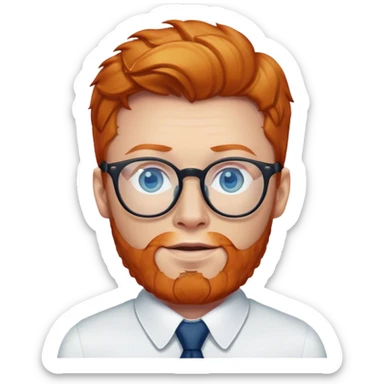 Ginger men with blue eyes wearing glasses sticker