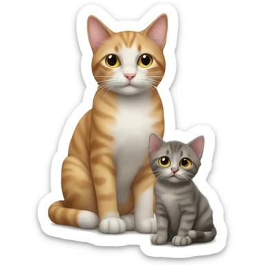 Cat with kitten  sticker