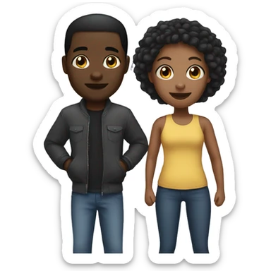 A black girl with a black guys sticker