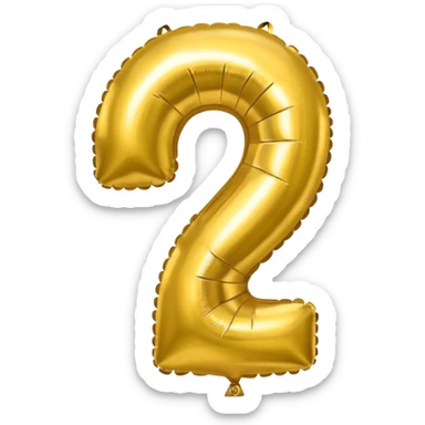 the number 1 in gold balloons sticker