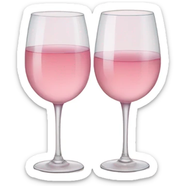 pastel pink two glasses of wine sticker