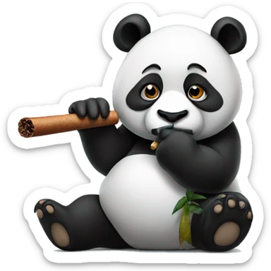 Panda smoking a cigar sticker