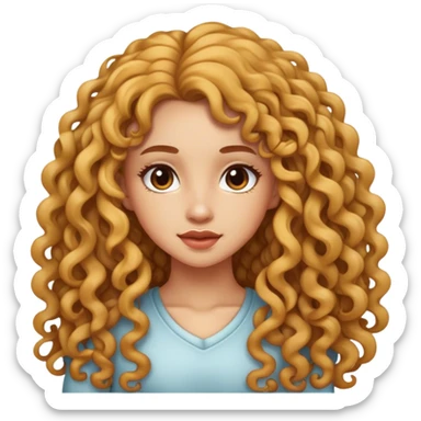 Girl with Long curly Hair sticker