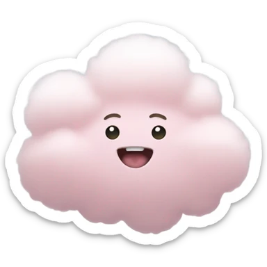 pastel pink cloud sticker