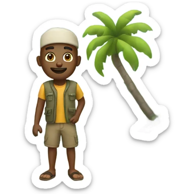 Guy on an island  sticker