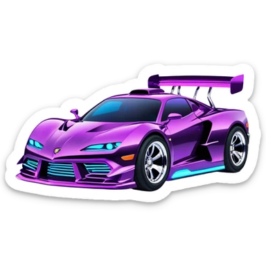 Extravagant luxury car tuned by MTV's Pimp My Ride crew, featuring neon lights under the chassis, nitro parts and chrome rims sticker