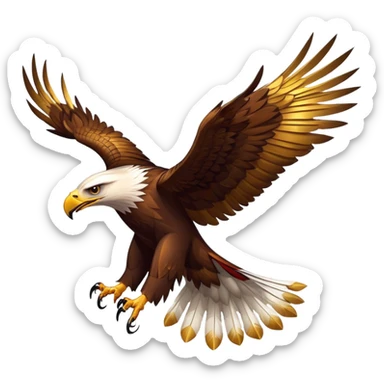 Golden eagle with razor and gold wings, Red Rising sticker