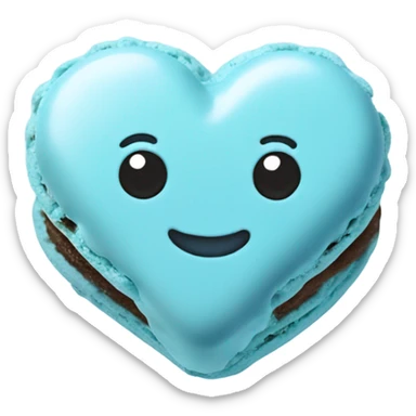 Light blue macaroon in shape of heart 🩵  sticker