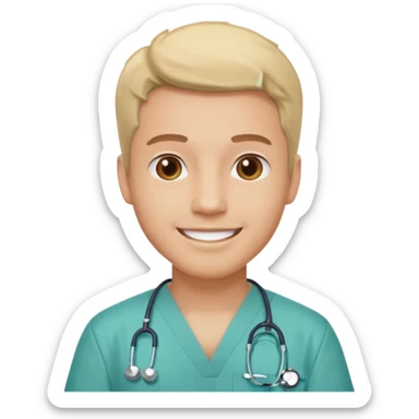 men doctor with scrub sticker