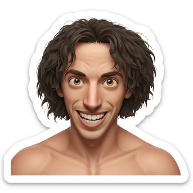 horror themed smiling boy sticker