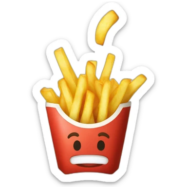 Pomme de terre  qui mange frites sticker