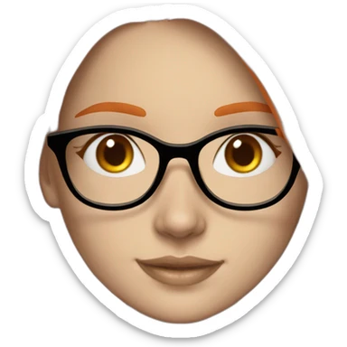 beautiful-fashion-white-girl orange hair with glasses smiling sticker