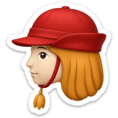 red hunting hat, simple and recognizable sticker