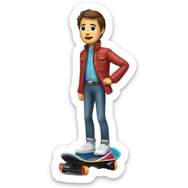 marty mcfly on a hoverboard sticker