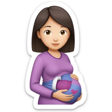 Newly pregnant Asian girl  sticker
