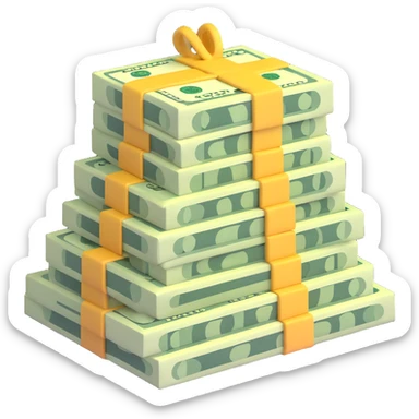 cash money, dollar bills, money stack sticker