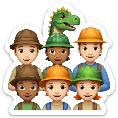 Dinosaur Hat Kids sticker