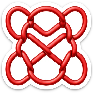 Red chain link logo sticker