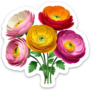 Ranunculus cluster flowers sticker