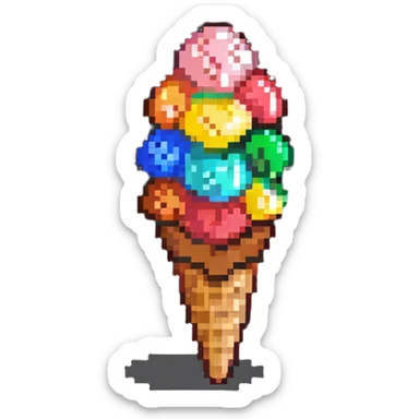 ice cream cone with scoop sticker