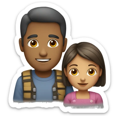 Abrazos un niño y una niña sticker