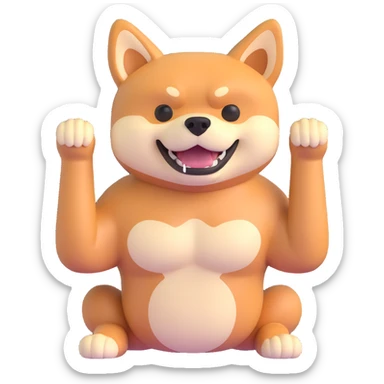 shiba inu, with muscles sticker