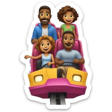 family on rollercoaster sticker