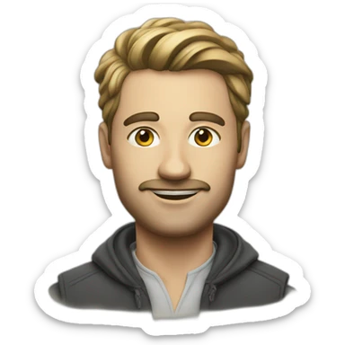 a Men, street of Paris, sticker