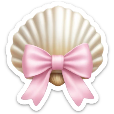 Pearl shell and light pink bow sticker