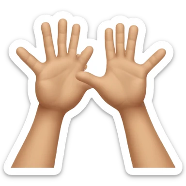 High-five hands with too man sticker