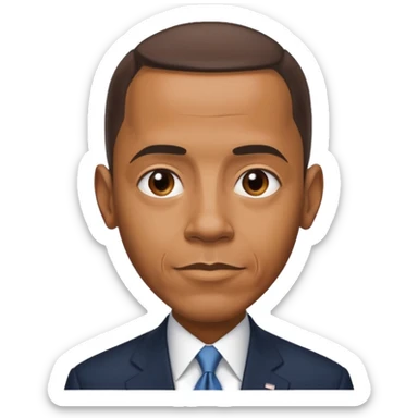 barrack obama with a  large forhead sticker